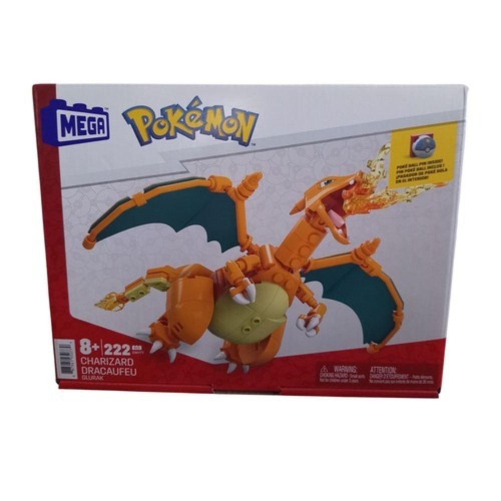 MEGA Pokémon Building Toys Set Charizard with 222 Pieces + Pokeball Pin